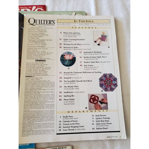 10 Quilters Newsletter Magazines 1987-2005 Assorted Vintage Issues Mostly 90s - Picture 4 of 9